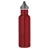 24 oz Red Custom Company Logo Printed Stainless Steel Water Bottle (Left)