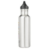 Stainless Steel Water Bottle with 'I Shred' Vintage Design Showing