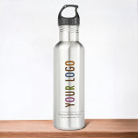 24 oz Stainless Steel Water Bottle with Your Logo<br><div class="desc">Personalize this 24 ounce stainless steel water bottle with your own company logo, slogan, website address, or other custom text. It's lightweight and BPA free. Custom branded water bottles can advertise your business as corporate gifts and swag. Encouraging the use of reusable water bottles in your office can save costs...</div>