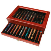 24 Pen Display Case w/Glass Top  (Open)