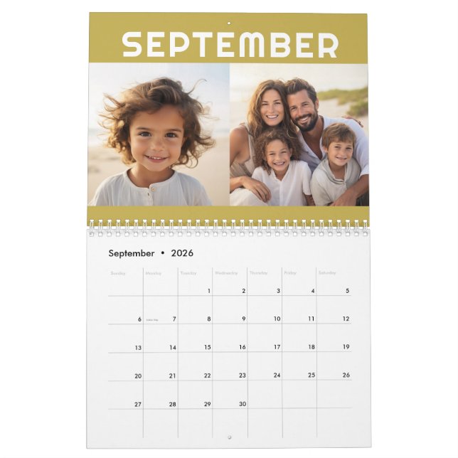 24 Photo - 2 Per Month Modern Family Calendar (Sep 2026)