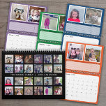 24 Photo Collage - 2 Per Month - Dates Notes Goals Calendar<br><div class="desc">Add your favorite photos to make a modern photography calendar. Each month includes room for 2 photos. Each month includes an area for important dates,  goals and notes.
For best results,  crop your photos into squares before uploading. All the colors can be changed in the advanced design area.</div>