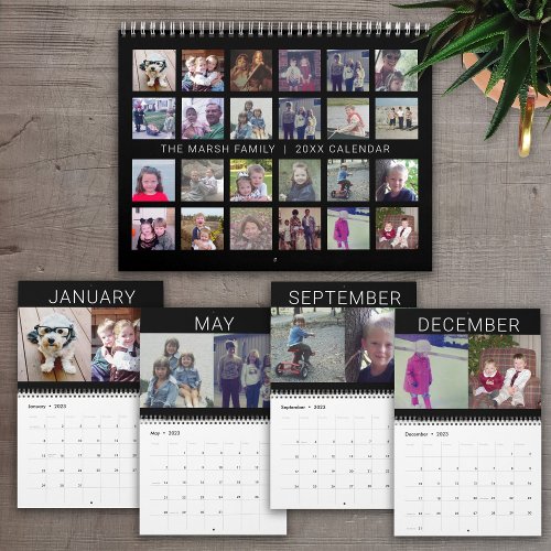 24 Photo Collage _ 2 Per Month Modern Family Calendar