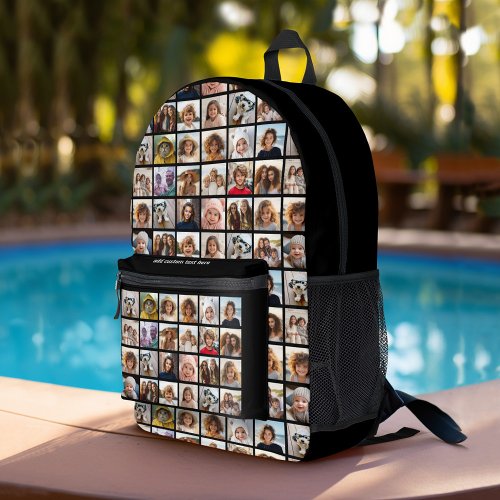 24 Photo Collage _ 4 Rows 6 Columns _ Custom Text Printed Backpack
