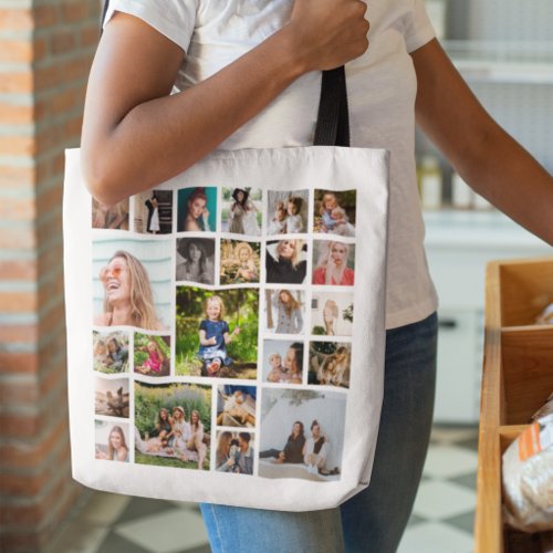 24 Photo Collage Custom Personalized  Tote Bag