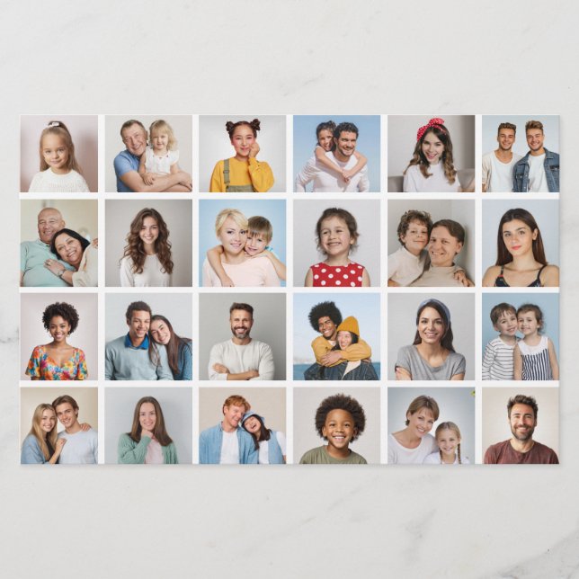 24 Photo Collage Editable Color Card/Flyer (Front)