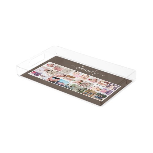 24 photo collage family personalized acrylic tray