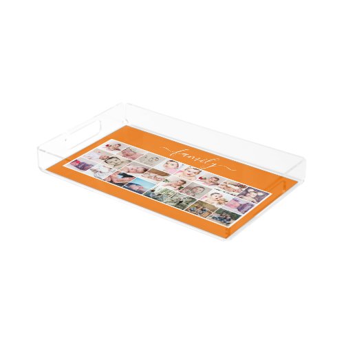 24 photo collage family personalized acrylic tray
