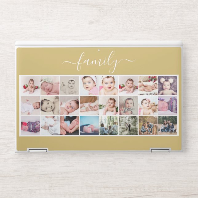 24 Photo Collage Family Personalized Custom HP Laptop Skin (Front)