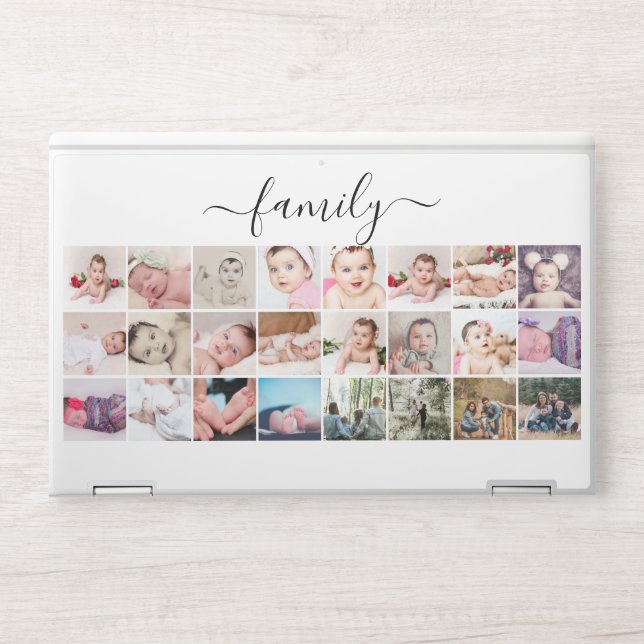 24 Photo Collage Family Personalized Custom HP Laptop Skin (Front)