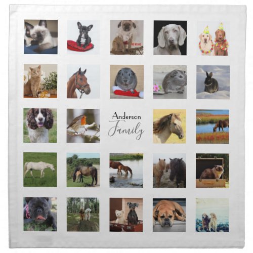 24 PHOTO COLLAGE Keepsake Dinnerware Napkin