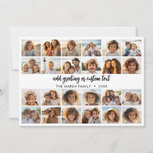24 Photo Collage with Family Name Date - Holiday Card