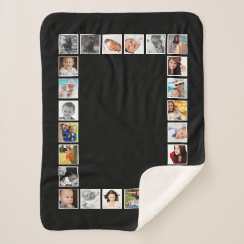 24 Photo DIY Collage Personalized Sherpa Blanket