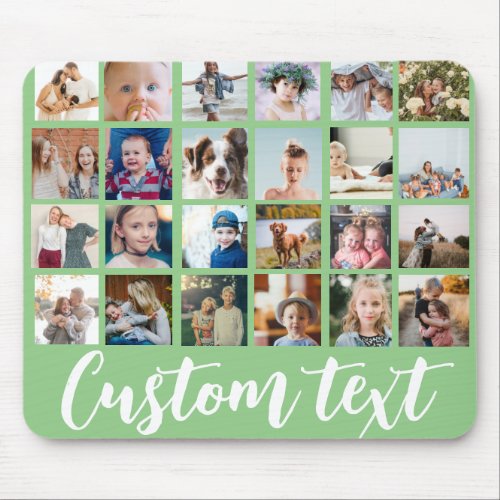 24 photo grid collage custom text trendy mouse pad