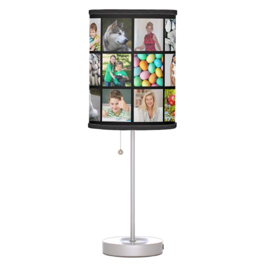24-photo Personalized Photo Table Lamp (Black) (Right)