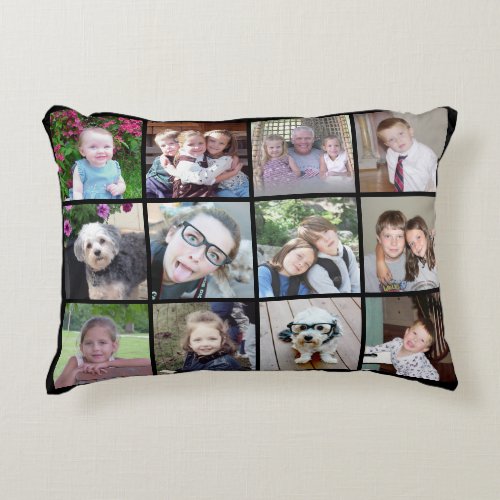 24 Photo Template Collage Accent Pillow