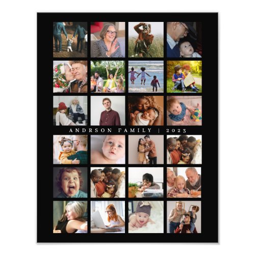 24 Photo Template Collage with Custom Text Poster