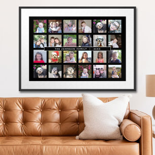 24 Photo Template Collage with Custom Text Poster