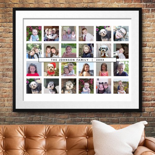 24 Photo Template Collage with Custom Text