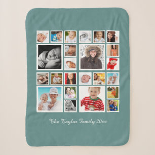24 photographs Photo Collage Personalized Sherpa Blanket