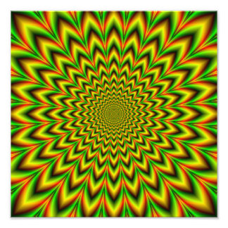 24 Point Pulse in Green Yellow and Red Photo Print