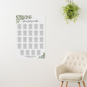 24 Table Eucalyptus Greenery Wedding Seating Chart Foam Board