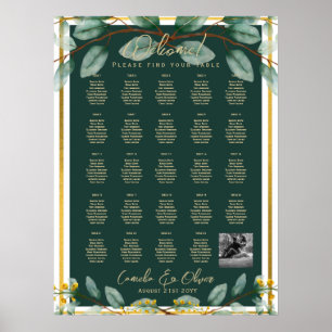 24 Table Seating Chart with Names, PHOTO Welcome