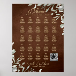 24 Table Seating Chart with Names, PHOTO Welcome
