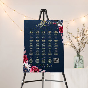 24 Table Seating Chart with Names, PHOTO Welcome Foam Board