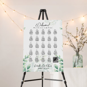 24 Table Seating Chart with Names, PHOTO Welcome Foam Board