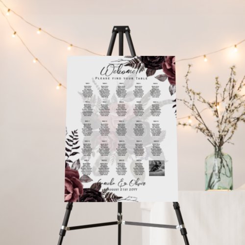 24 Table Seating Chart with Names PHOTO Welcome Foam Board