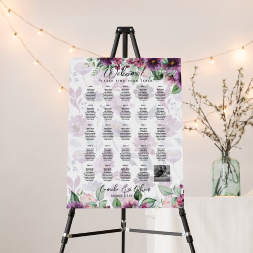 24 Table Seating Chart with Names PHOTO Welcome Foam Board