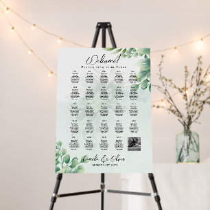 24 Table Seating Chart with Names, PHOTO Welcome Foam Board