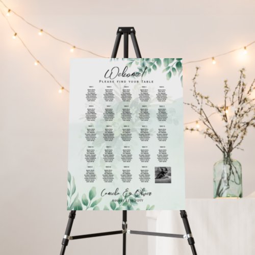 24 Table Seating Chart with Names PHOTO Welcome Foam Board