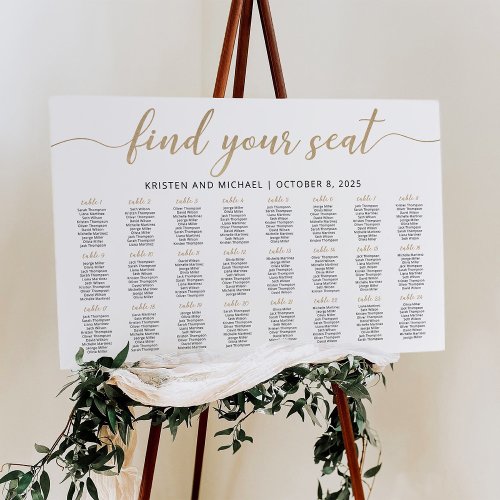 24 Tables Find Your Seat Seating Chart Plan