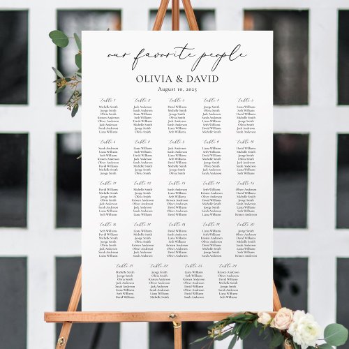 24 Tables Simple Our Favorite People Seating Chart