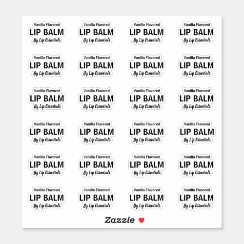 24 Transparent Free Form Lip Balm 18 Inch Labels