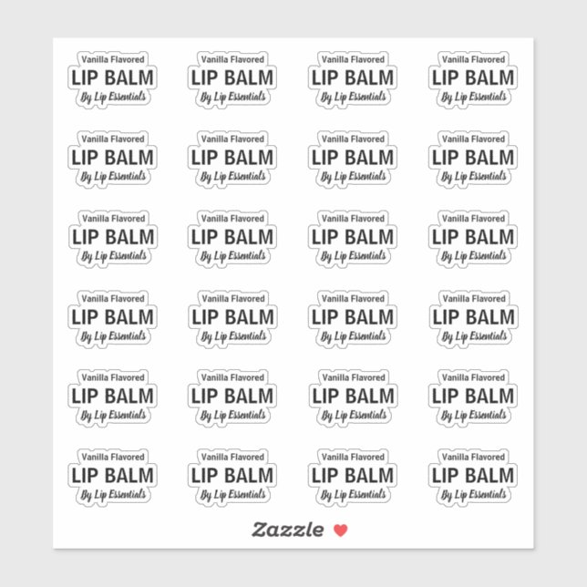 24 Transparent Free Form Lip Balm 1.8 Inch Labels (Sheet)