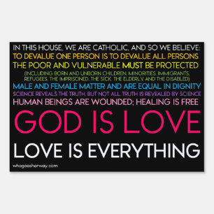 24"x36" Double Sided Catholic In This House Sign