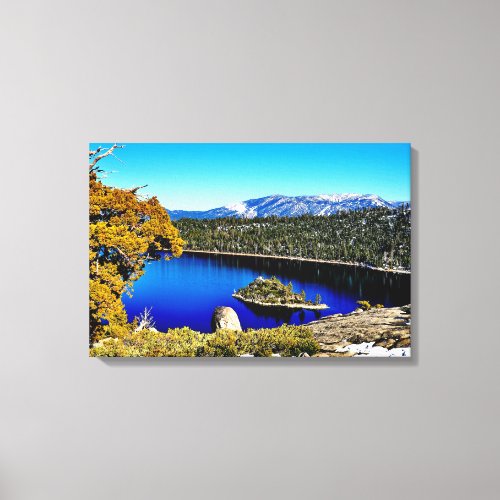 24 X 16 BEAUTIFUL EMERALD BAY LAKE TAHOE CANVAS