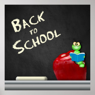 24" x 24", BACK TO SCHOOL Poster/(Matte) BOOKWORM Poster