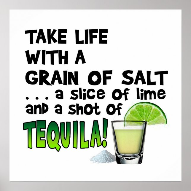 24" X 24" POSTER - LIFE, LIME, SALT, TEQUILA! (Front)