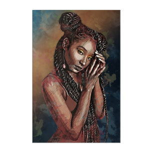 24" x 36" African Woman Portrait Acrylic Wall Art