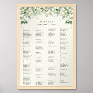 24 x 36" Alphabetical Seating Chart for 200 People