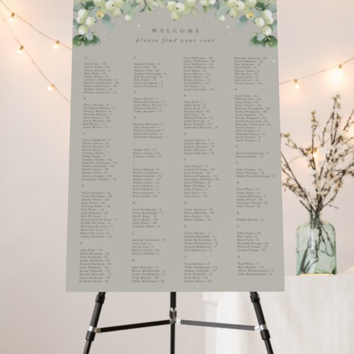 24 x 36 Alphabetical Seating Chart for 200 People Foam Board