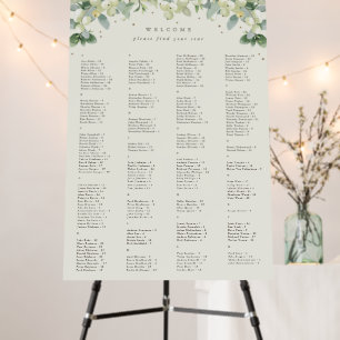 24 x 36" Alphabetical Seating Chart for 200 People Foam Board
