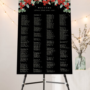 24 x 36" Alphabetical Seating Chart for 250 People Foam Board