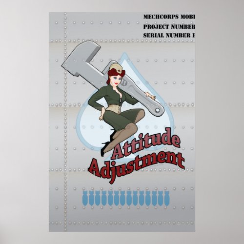 24 x 36 Attitude Adjustment Nose Art Poster