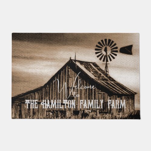 24 X 36 CUSTOM WELCOME TO THE FAMILY FARM DOORMAT