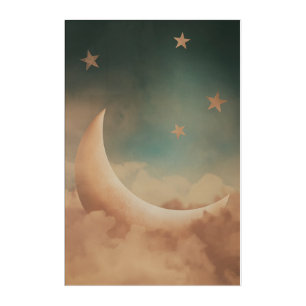 24" x 36" Night Crescent Moon Acrylic Wall Art 